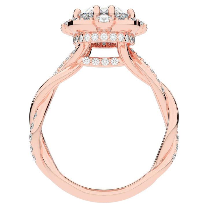 2.70CT.TW OVAL LAB DIAMOND HALO ENGAGEMENT RING - Nazarelle
