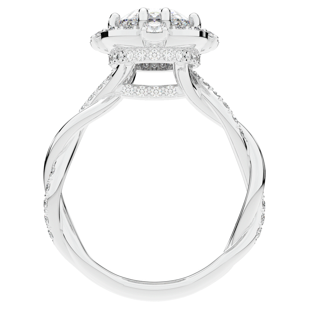 2.70CT.TW OVAL LAB DIAMOND HALO ENGAGEMENT RING - Nazarelle