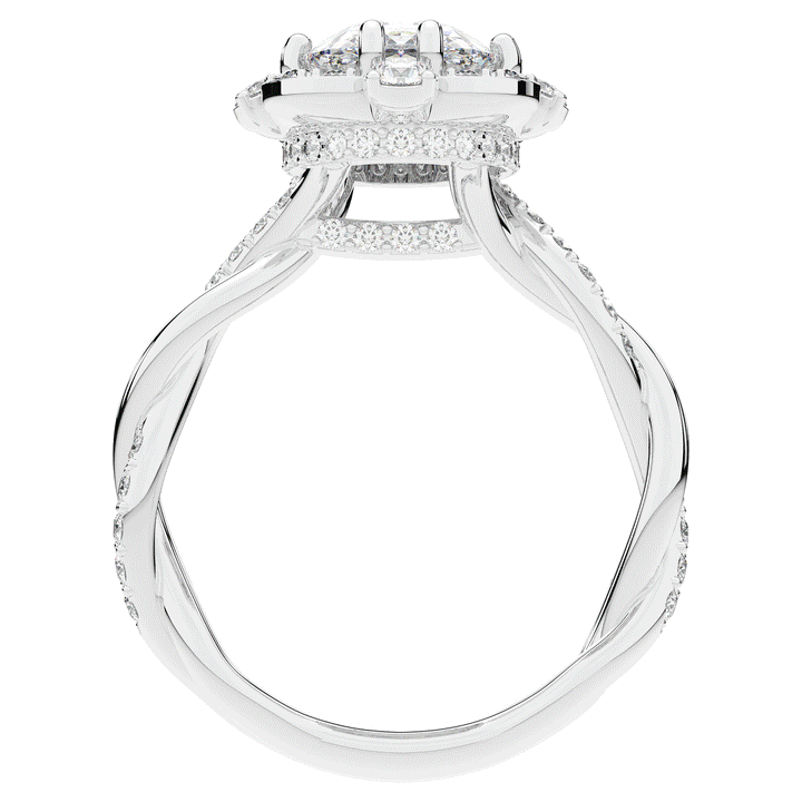 2.70CT.TW OVAL LAB DIAMOND HALO ENGAGEMENT RING - Nazarelle