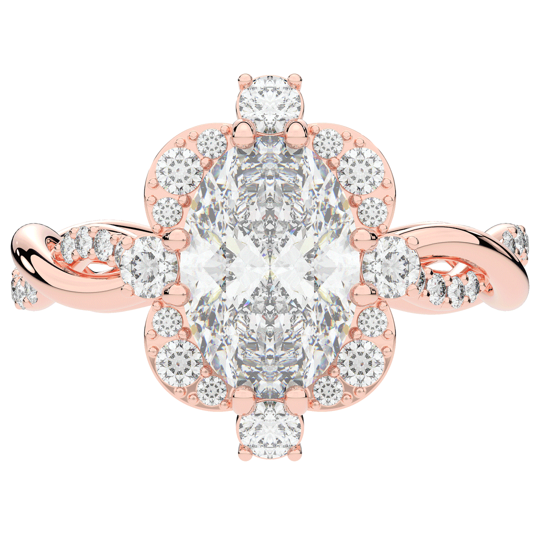 2.70CT.TW OVAL LAB DIAMOND HALO ENGAGEMENT RING - Nazarelle
