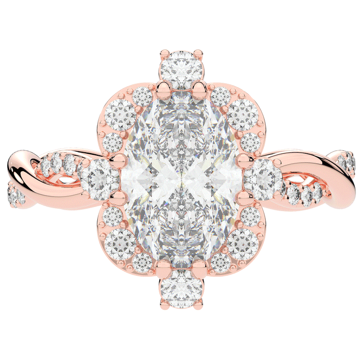 2.70CT.TW OVAL LAB DIAMOND HALO ENGAGEMENT RING - Nazarelle
