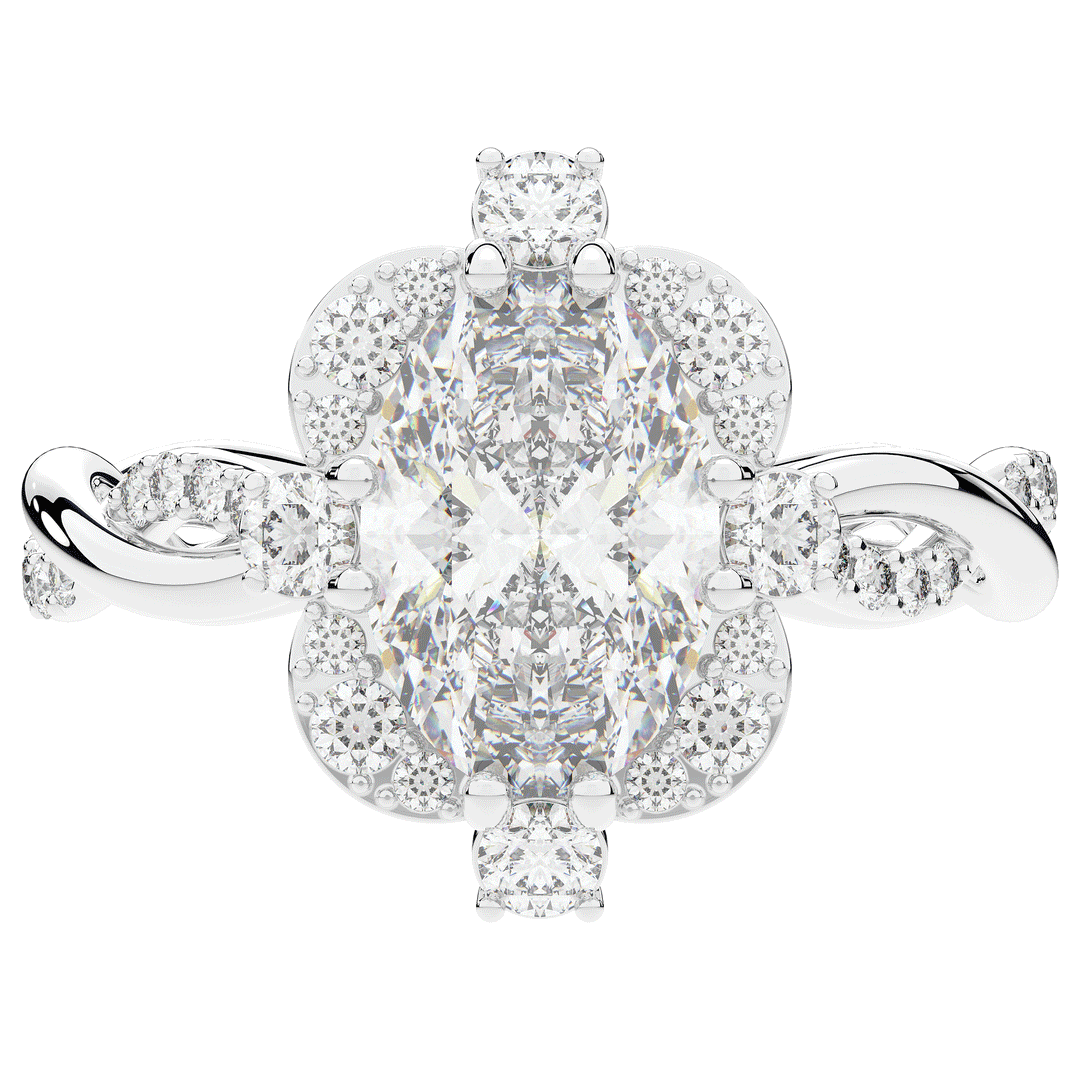 2.70CT.TW OVAL LAB DIAMOND HALO ENGAGEMENT RING - Nazarelle
