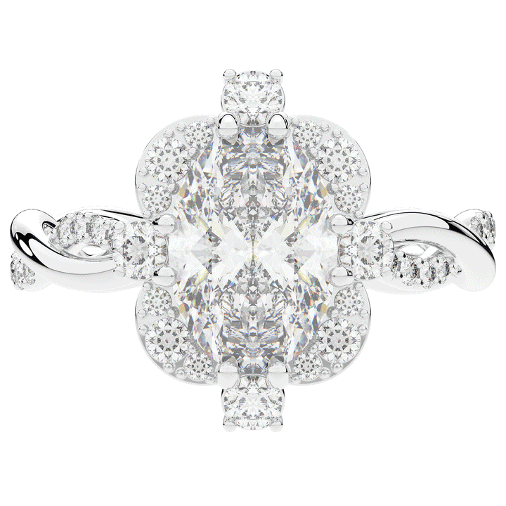 2.70CT.TW OVAL LAB DIAMOND HALO ENGAGEMENT RING - Nazarelle