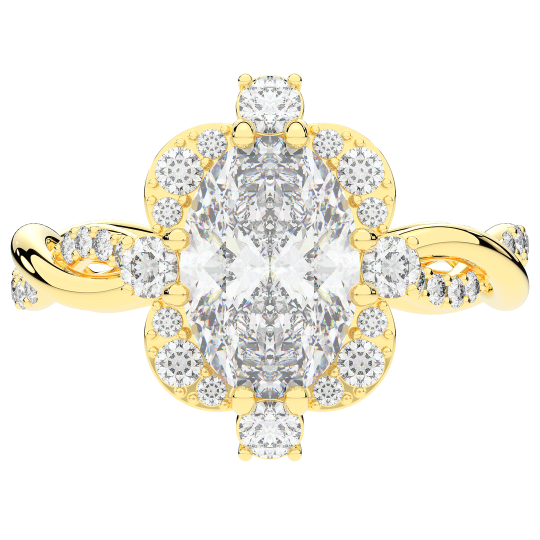 2.70CT.TW OVAL LAB DIAMOND HALO ENGAGEMENT RING - Nazarelle