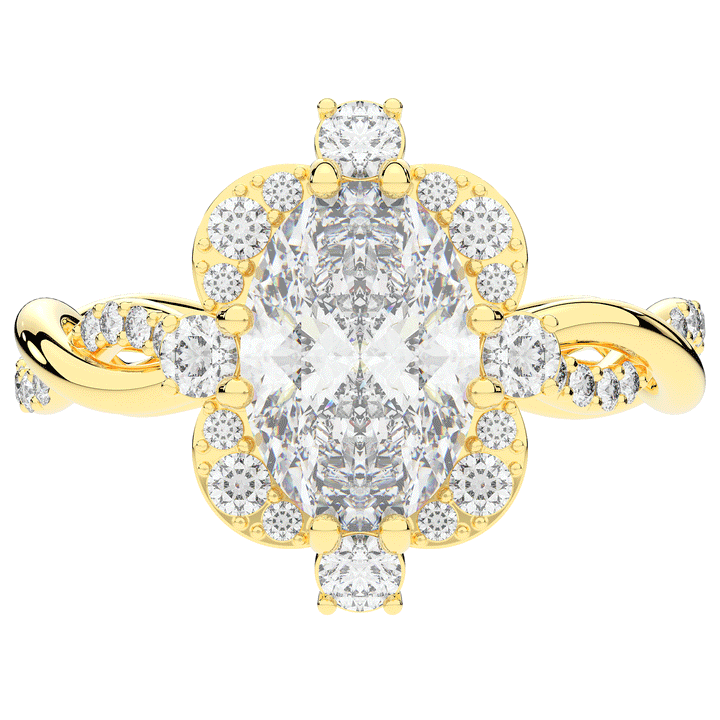 2.70CT.TW OVAL LAB DIAMOND HALO ENGAGEMENT RING - Nazarelle
