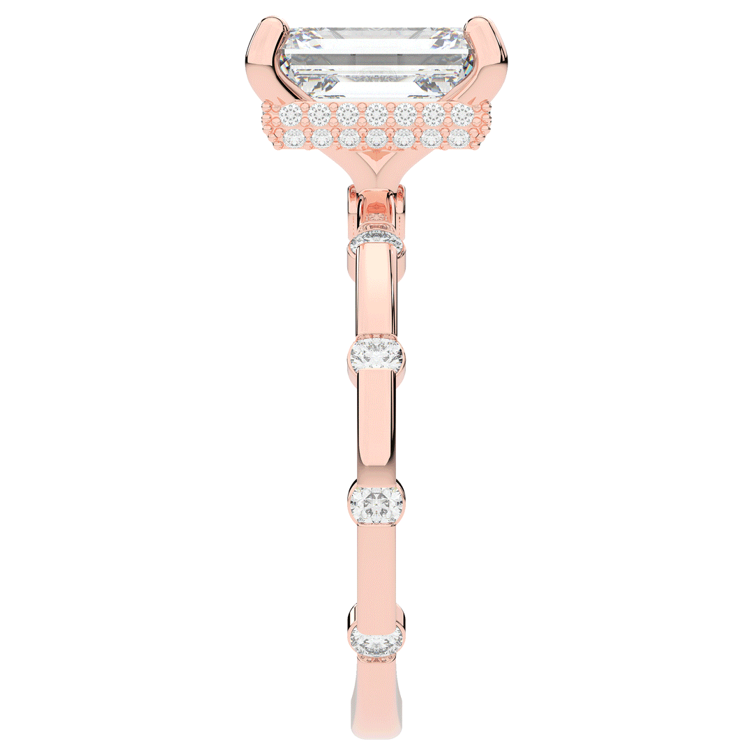 2.60CT.TW RADIANT LAB DIAMOND UNDERHALO SOLITAIRE ENGAGEMENT RING - Nazarelle