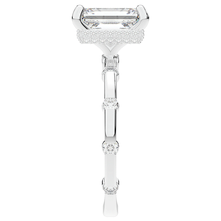2.60CT.TW RADIANT LAB DIAMOND UNDERHALO SOLITAIRE ENGAGEMENT RING - Nazarelle