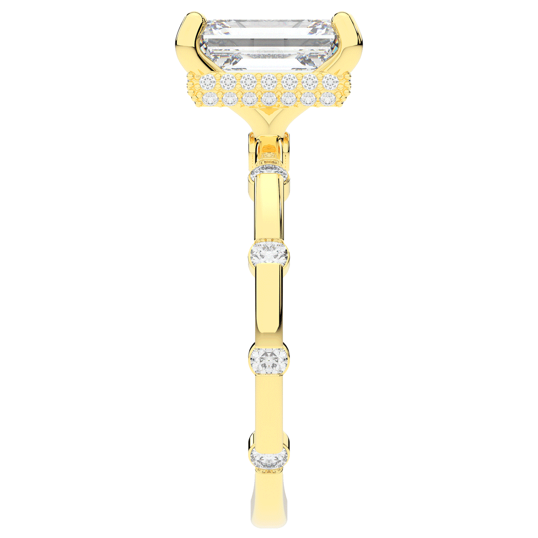 2.60CT.TW RADIANT LAB DIAMOND UNDERHALO SOLITAIRE ENGAGEMENT RING - Nazarelle