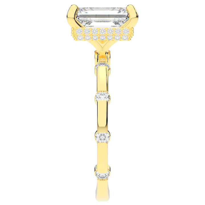 2.60CT.TW RADIANT LAB DIAMOND UNDERHALO SOLITAIRE ENGAGEMENT RING - Nazarelle