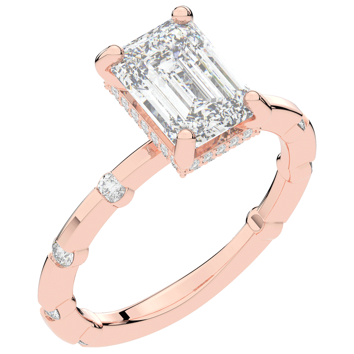 2.60CT.TW RADIANT LAB DIAMOND UNDERHALO SOLITAIRE ENGAGEMENT RING - Nazarelle