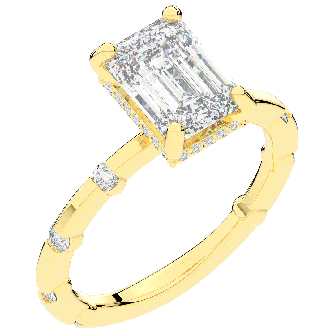 2.60CT.TW RADIANT LAB DIAMOND UNDERHALO SOLITAIRE ENGAGEMENT RING - Nazarelle