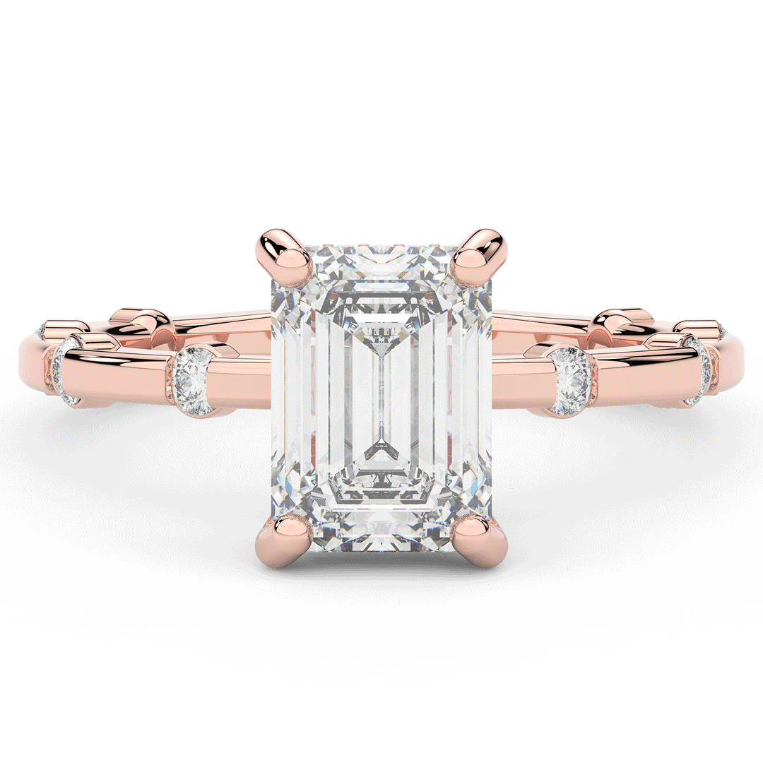 2.60CT.TW RADIANT LAB DIAMOND UNDERHALO SOLITAIRE ENGAGEMENT RING - Nazarelle