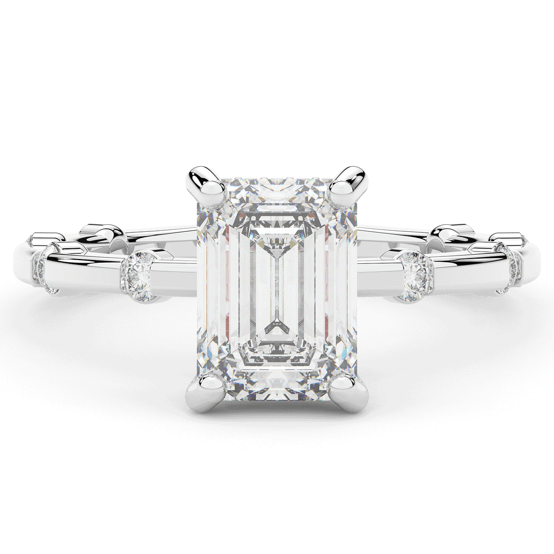 2.60CT.TW RADIANT LAB DIAMOND UNDERHALO SOLITAIRE ENGAGEMENT RING - Nazarelle