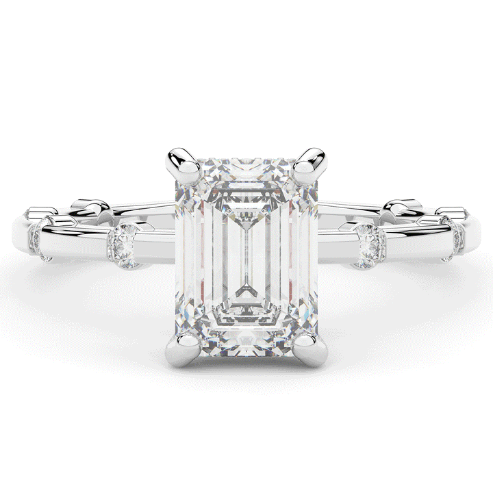 2.60CT.TW RADIANT LAB DIAMOND UNDERHALO SOLITAIRE ENGAGEMENT RING - Nazarelle