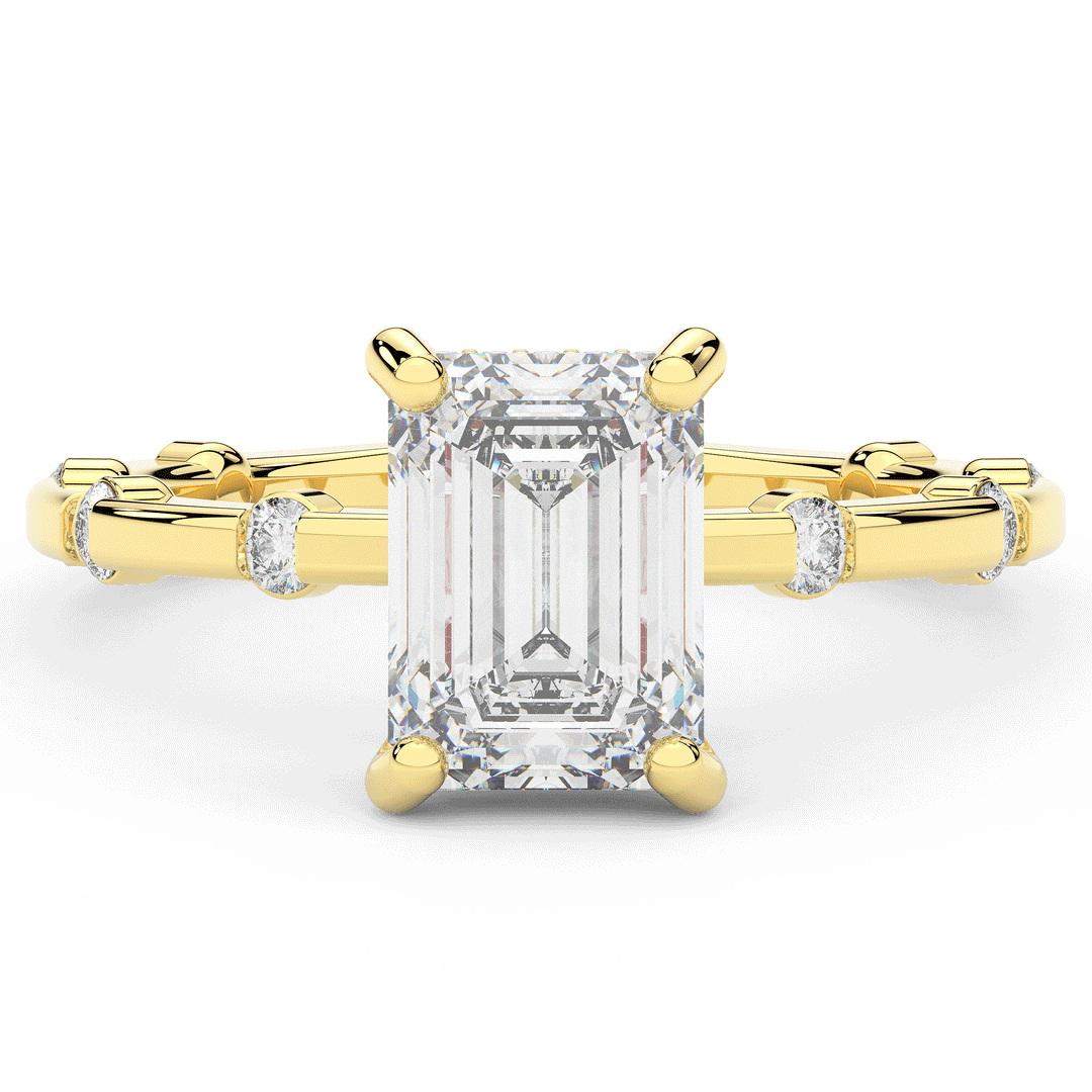 2.60CT.TW RADIANT LAB DIAMOND UNDERHALO SOLITAIRE ENGAGEMENT RING - Nazarelle