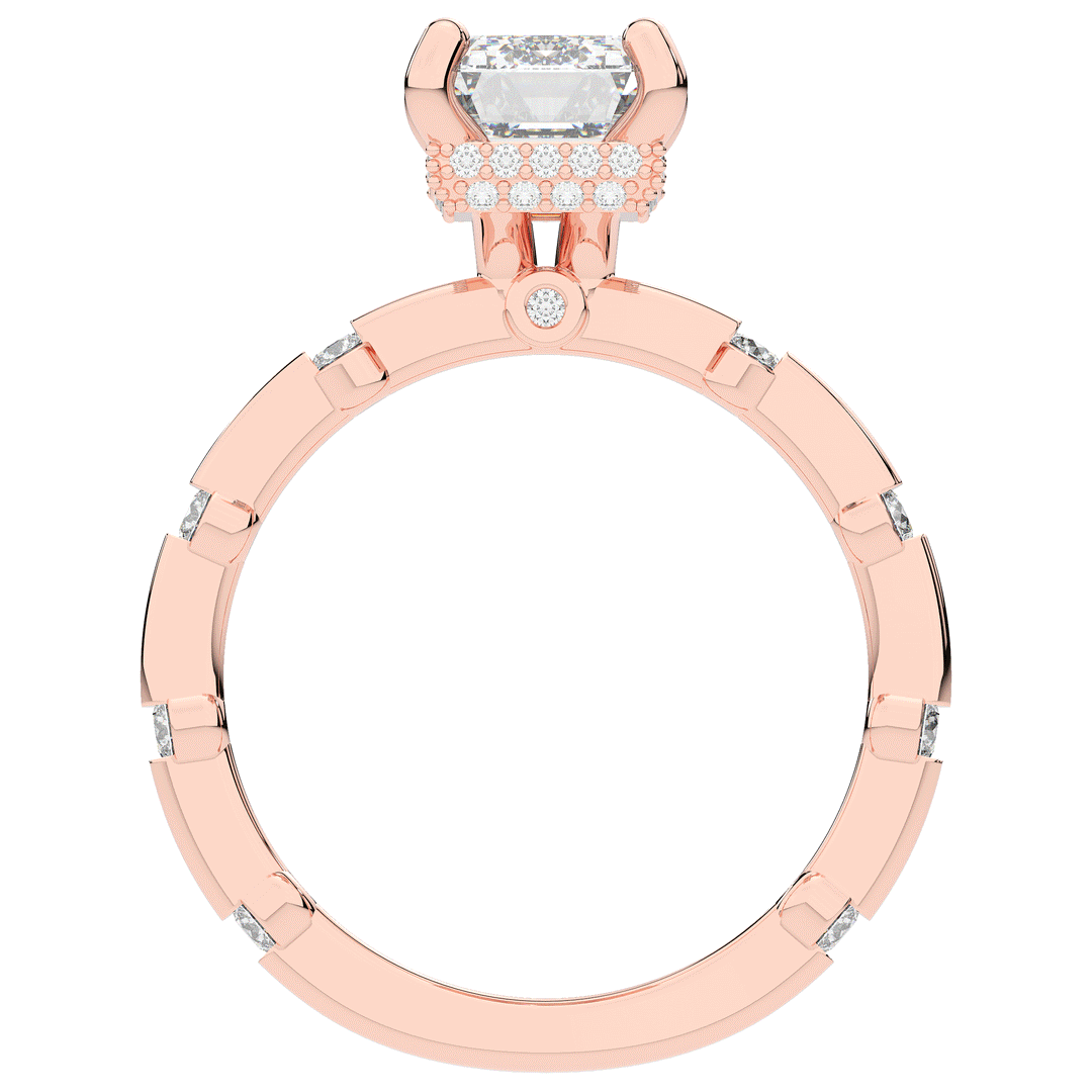 2.60CT.TW RADIANT LAB DIAMOND UNDERHALO SOLITAIRE ENGAGEMENT RING - Nazarelle