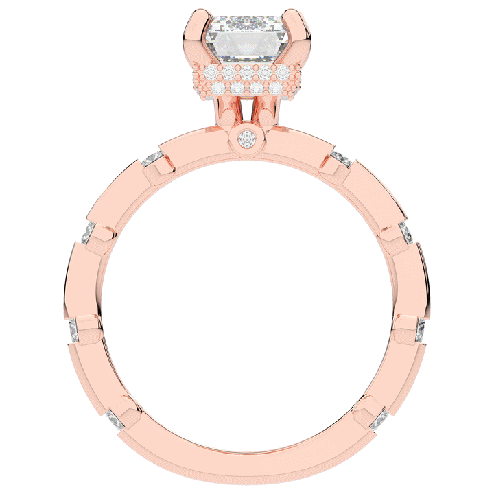 2.60CT.TW RADIANT LAB DIAMOND UNDERHALO SOLITAIRE ENGAGEMENT RING - Nazarelle