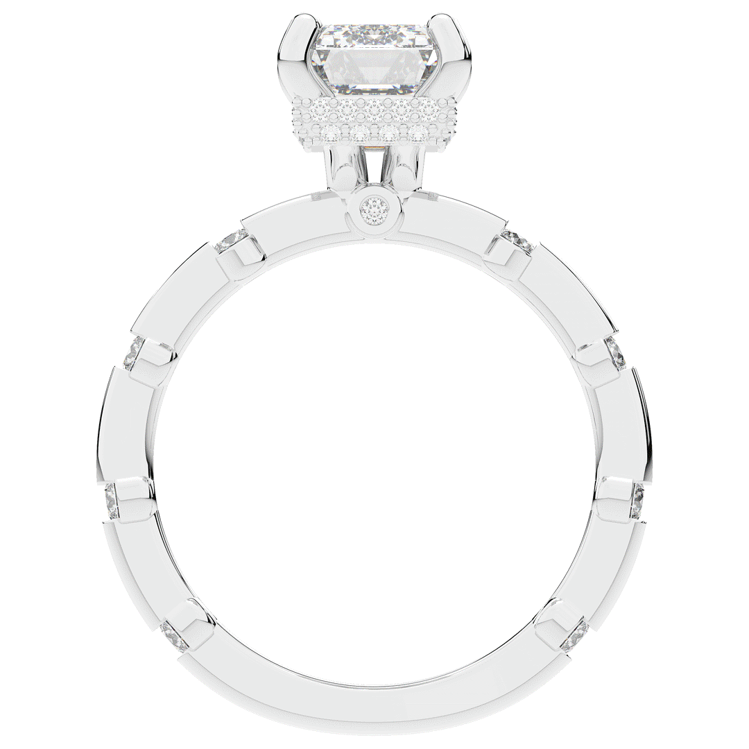 2.60CT.TW RADIANT LAB DIAMOND UNDERHALO SOLITAIRE ENGAGEMENT RING - Nazarelle