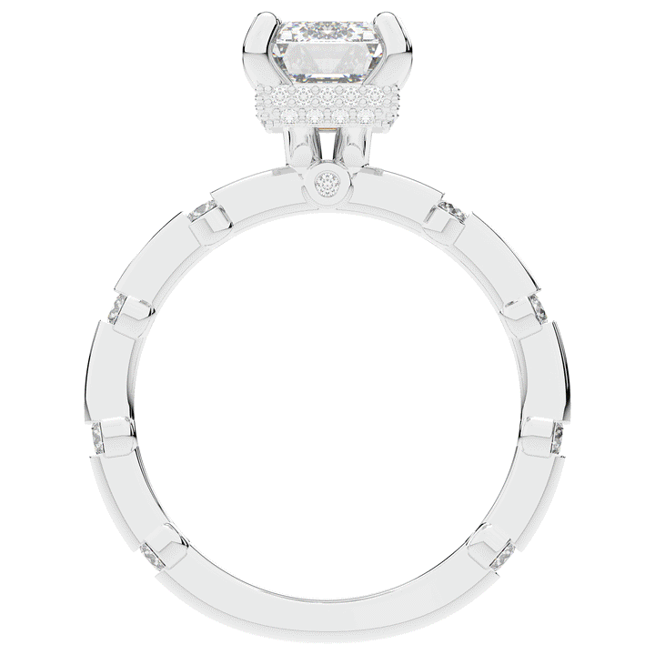 2.60CT.TW RADIANT LAB DIAMOND UNDERHALO SOLITAIRE ENGAGEMENT RING - Nazarelle
