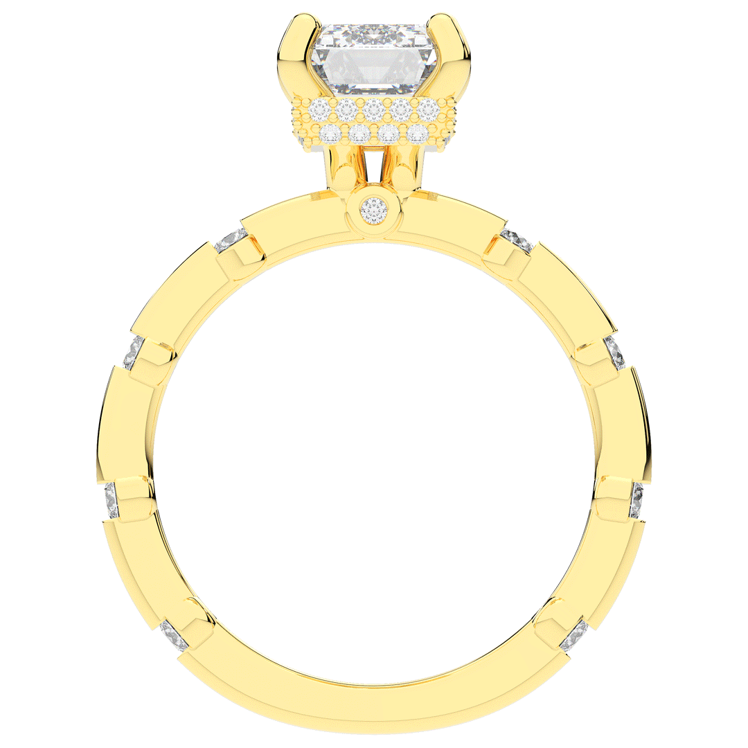 2.60CT.TW RADIANT LAB DIAMOND UNDERHALO SOLITAIRE ENGAGEMENT RING - Nazarelle