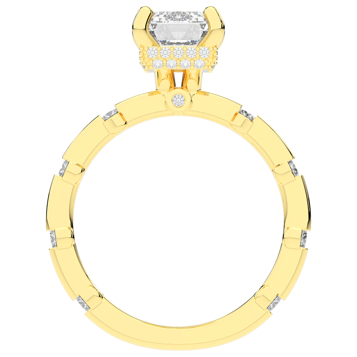 2.60CT.TW RADIANT LAB DIAMOND UNDERHALO SOLITAIRE ENGAGEMENT RING - Nazarelle