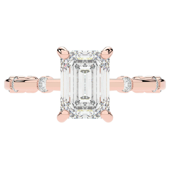 2.60CT.TW RADIANT LAB DIAMOND UNDERHALO SOLITAIRE ENGAGEMENT RING - Nazarelle