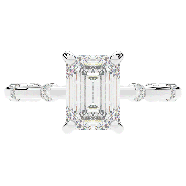 2.60CT.TW RADIANT LAB DIAMOND UNDERHALO SOLITAIRE ENGAGEMENT RING - Nazarelle