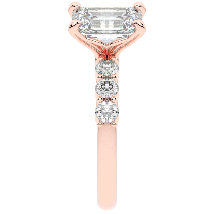 2.60CT.TW EMERALD CUT LAB DIAMOND SOLITAIRE ENGAGEMENT RING - Nazarelle
