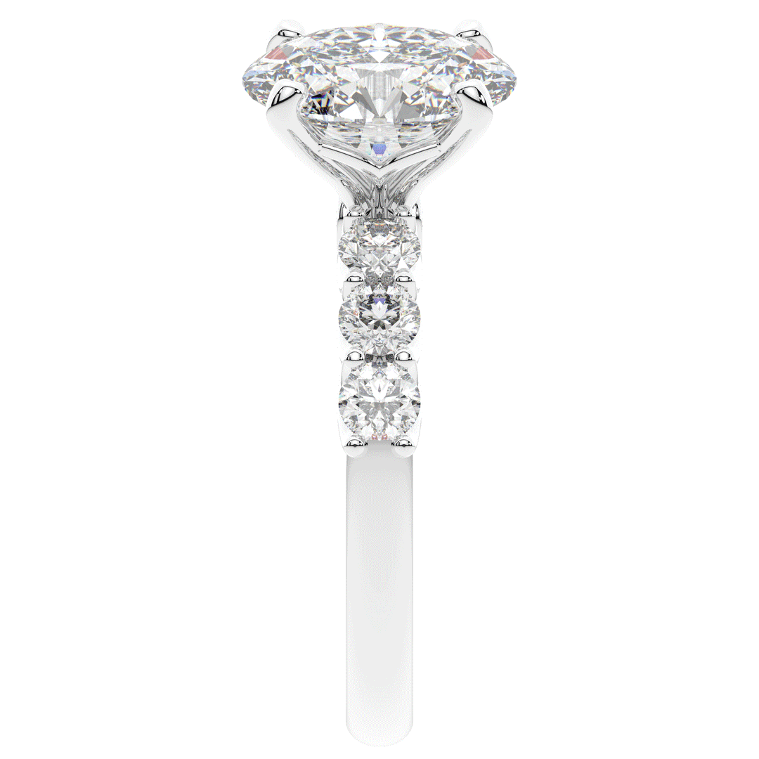 2.60CT.TW OVAL LAB DIAMOND SOLITAIRE ENGAGMENT RING - Nazarelle