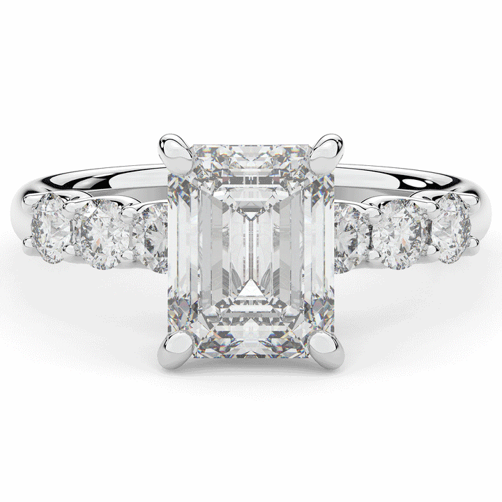 2.60CT.TW EMERALD CUT LAB DIAMOND SOLITAIRE ENGAGEMENT RING - Nazarelle