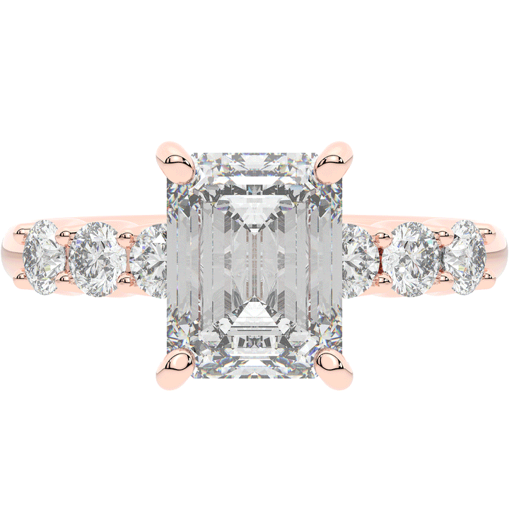 2.60CT.TW EMERALD CUT LAB DIAMOND SOLITAIRE ENGAGEMENT RING - Nazarelle