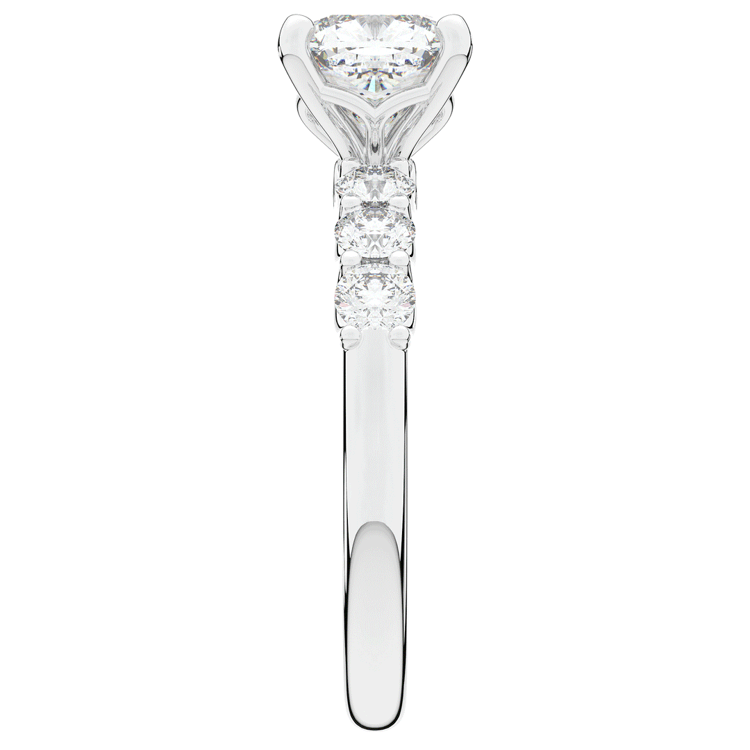 2.60CT.TW CUSHION LAB DIAMOND SOLITAIRE ENGAGEMENT RING - Nazarelle