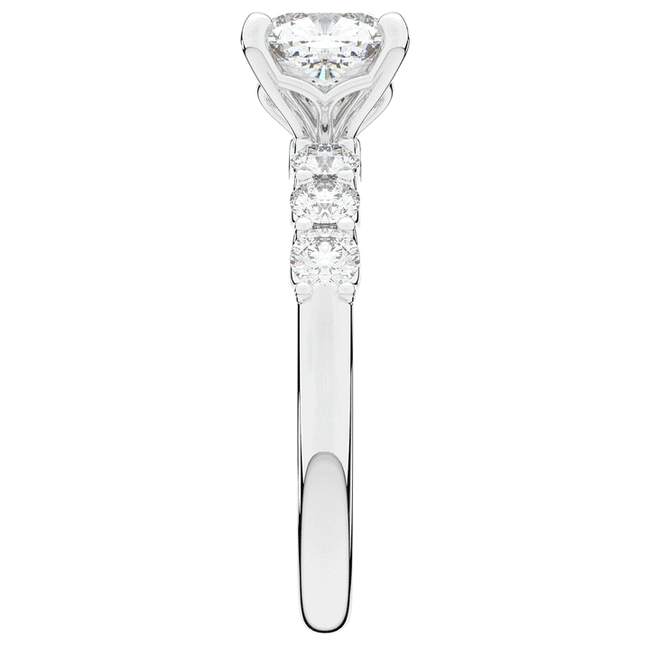 2.60CT.TW CUSHION LAB DIAMOND SOLITAIRE ENGAGEMENT RING - Nazarelle