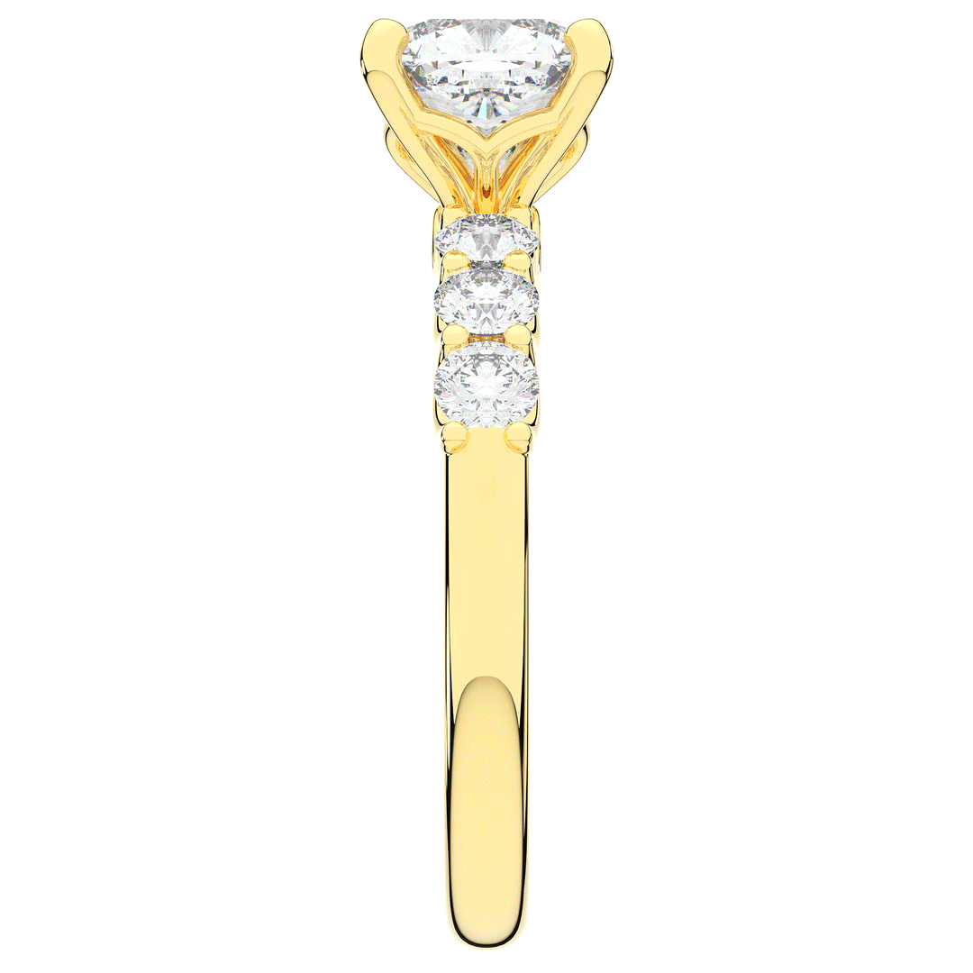 2.60CT.TW CUSHION LAB DIAMOND SOLITAIRE ENGAGEMENT RING - Nazarelle