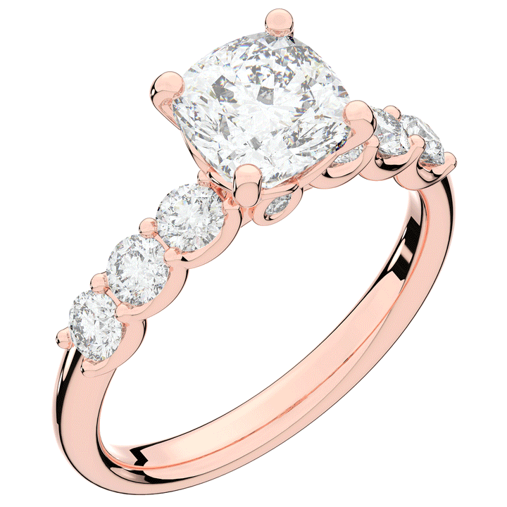 2.60CT.TW CUSHION LAB DIAMOND SOLITAIRE ENGAGEMENT RING - Nazarelle