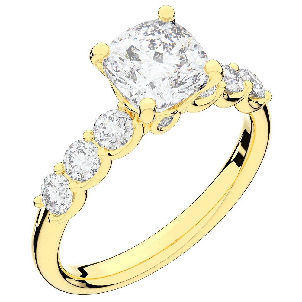 2.60CT.TW CUSHION LAB DIAMOND SOLITAIRE ENGAGEMENT RING - Nazarelle