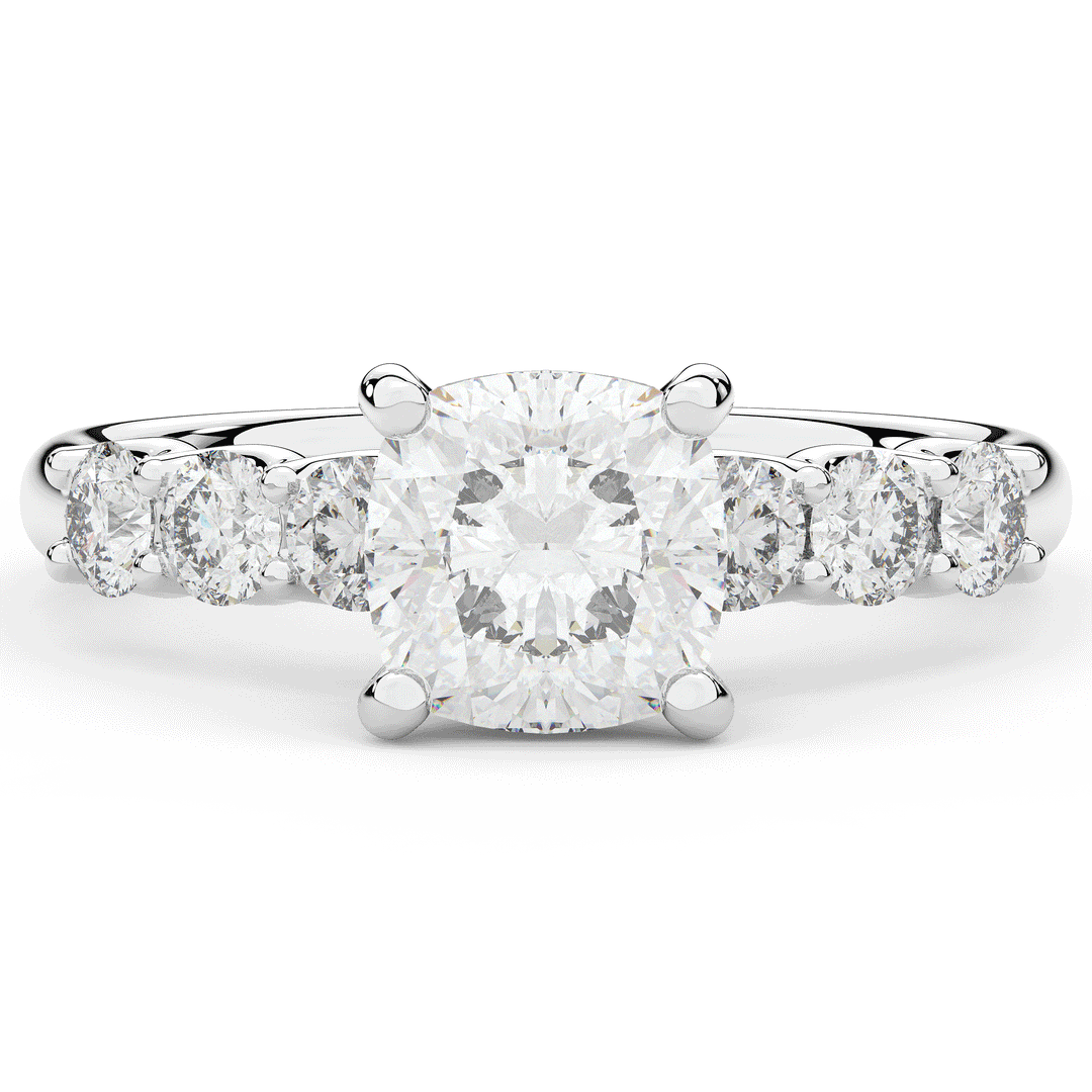2.60CT.TW CUSHION LAB DIAMOND SOLITAIRE ENGAGEMENT RING - Nazarelle