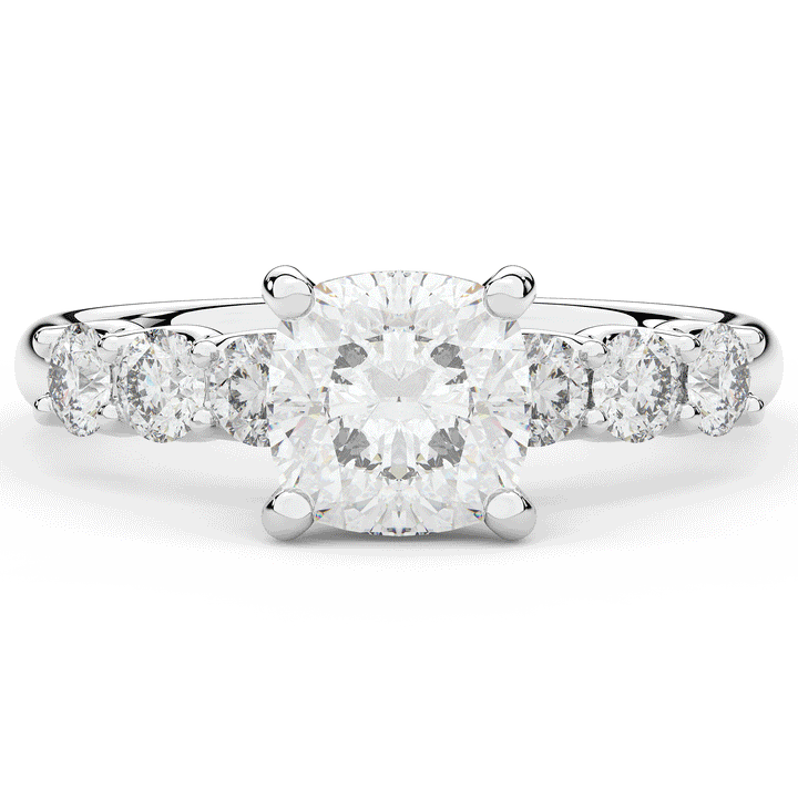 2.60CT.TW CUSHION LAB DIAMOND SOLITAIRE ENGAGEMENT RING - Nazarelle