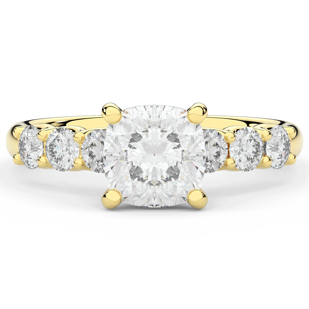 2.60CT.TW CUSHION LAB DIAMOND SOLITAIRE ENGAGEMENT RING - Nazarelle
