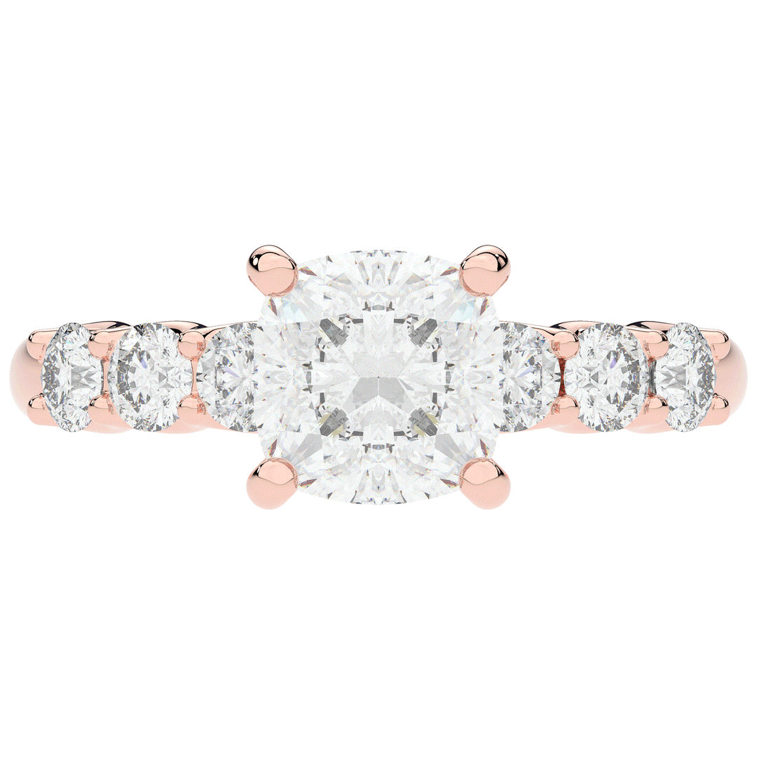 2.60CT.TW CUSHION LAB DIAMOND SOLITAIRE ENGAGEMENT RING - Nazarelle