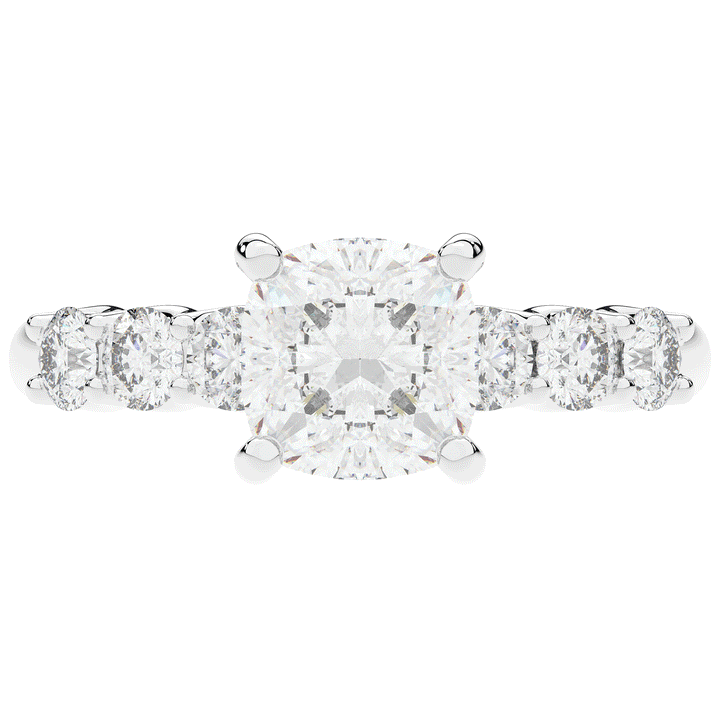 2.60CT.TW CUSHION LAB DIAMOND SOLITAIRE ENGAGEMENT RING - Nazarelle