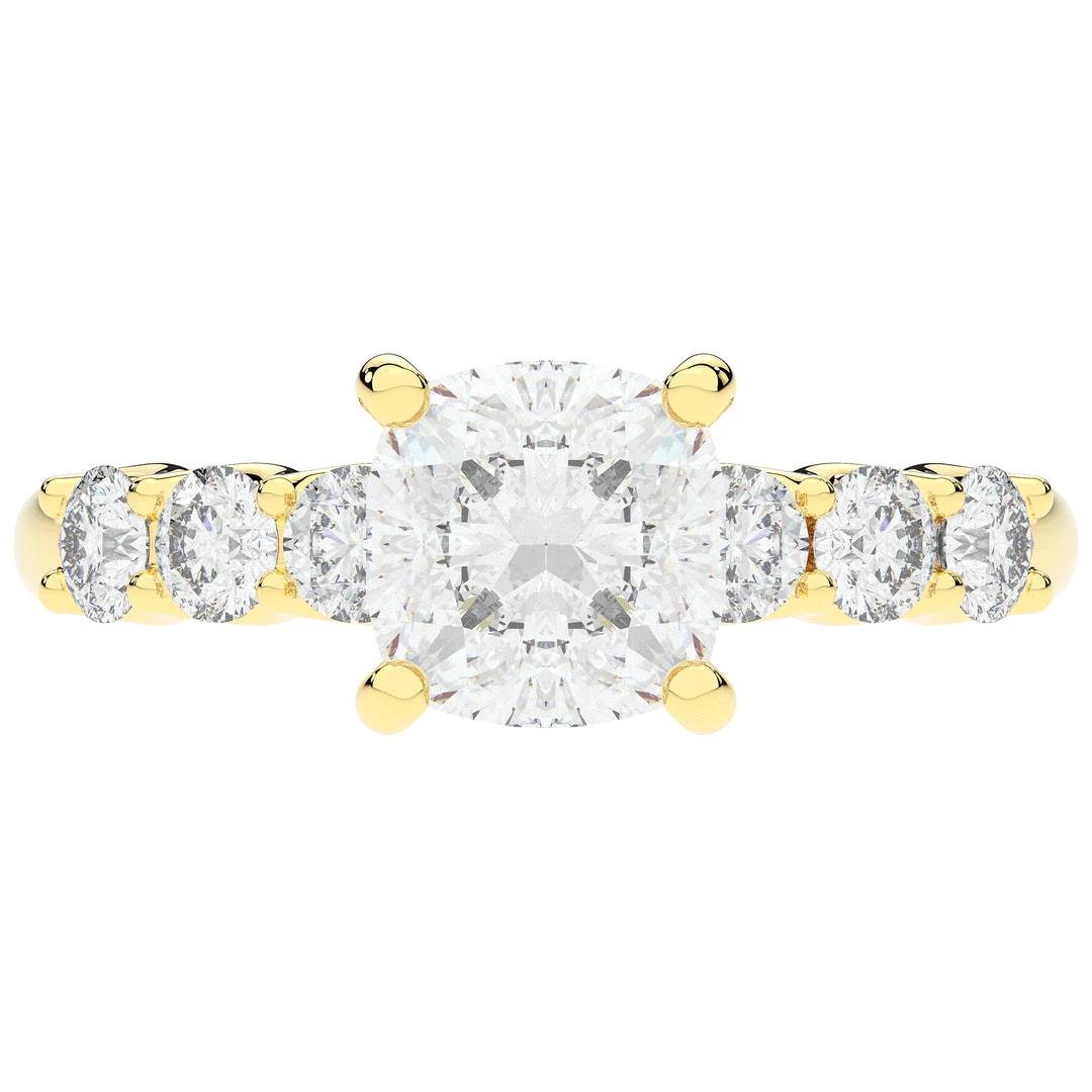 2.60CT.TW CUSHION LAB DIAMOND SOLITAIRE ENGAGEMENT RING - Nazarelle