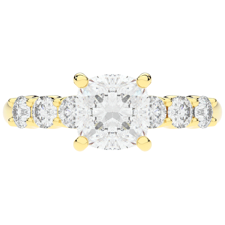 2.60CT.TW CUSHION LAB DIAMOND SOLITAIRE ENGAGEMENT RING - Nazarelle