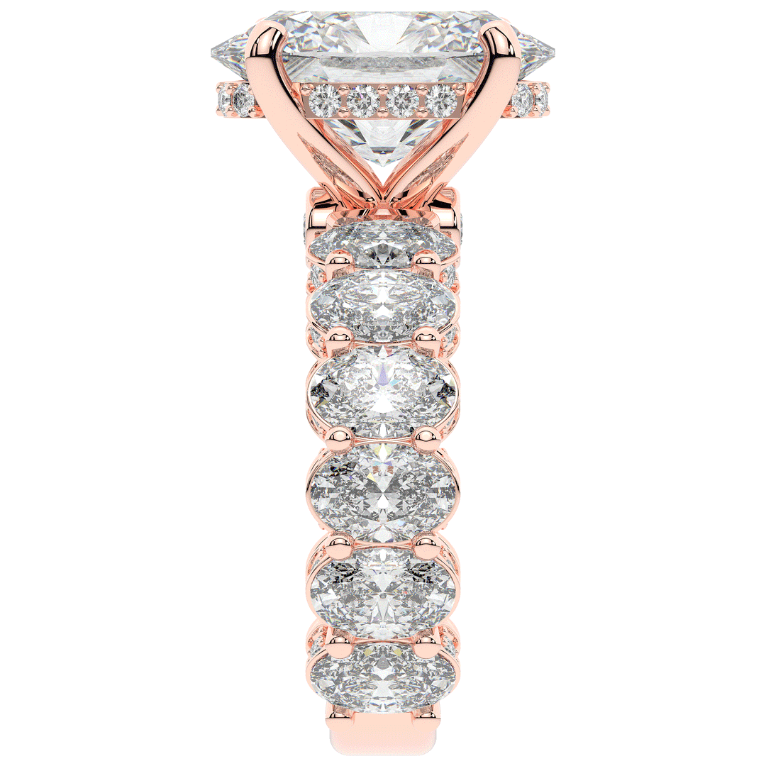 10.90CT.TW OVAL LAB DIAMOND SOLITAIRE ENGAGEMENT RING - Nazarelle