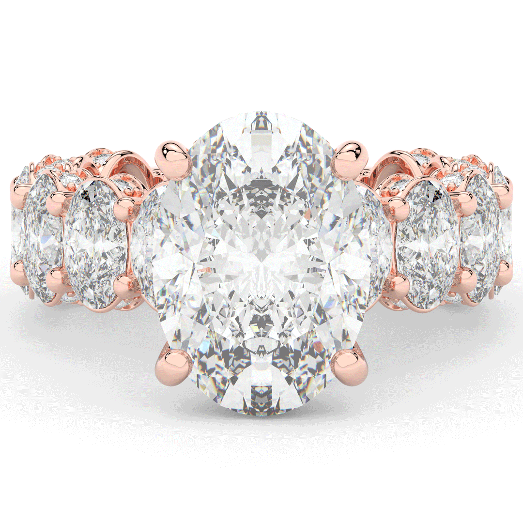 10.90CT.TW OVAL LAB DIAMOND SOLITAIRE ENGAGEMENT RING - Nazarelle