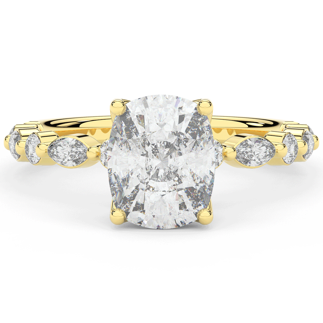 2.60CT.TW CUSHION LAB DIAMOND SOLITAIRE ENGAGEMENT RING