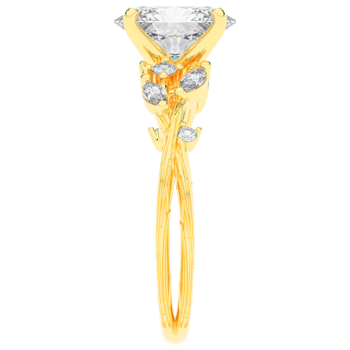 2.25CT.TW OVAL LAB DIAMOND STYLIZED VINE AND TREE BARK FINISH ENGAGEMENT RING - Nazarelle