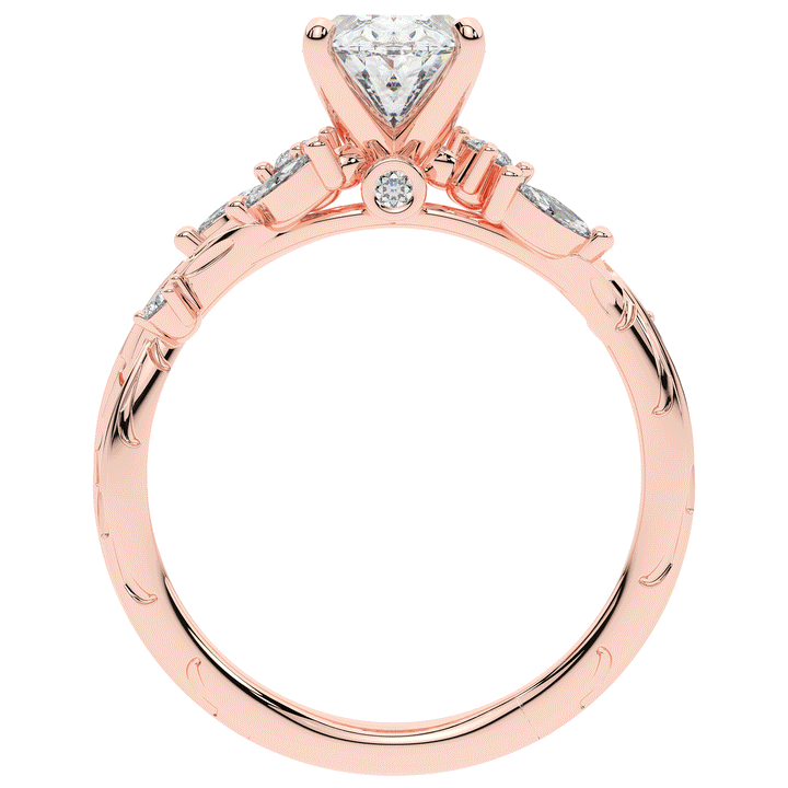 2.25CT.TW OVAL LAB DIAMOND STYLIZED VINE AND TREE BARK FINISH ENGAGEMENT RING - Nazarelle