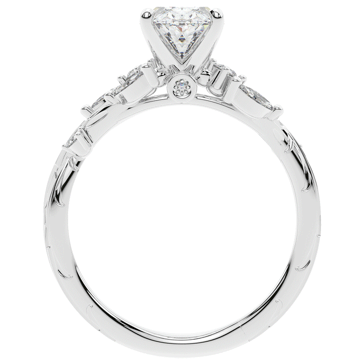 2.25CT.TW OVAL LAB DIAMOND STYLIZED VINE AND TREE BARK FINISH ENGAGEMENT RING - Nazarelle