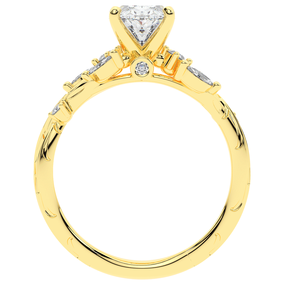 2.25CT.TW OVAL LAB DIAMOND STYLIZED VINE AND TREE BARK FINISH ENGAGEMENT RING - Nazarelle